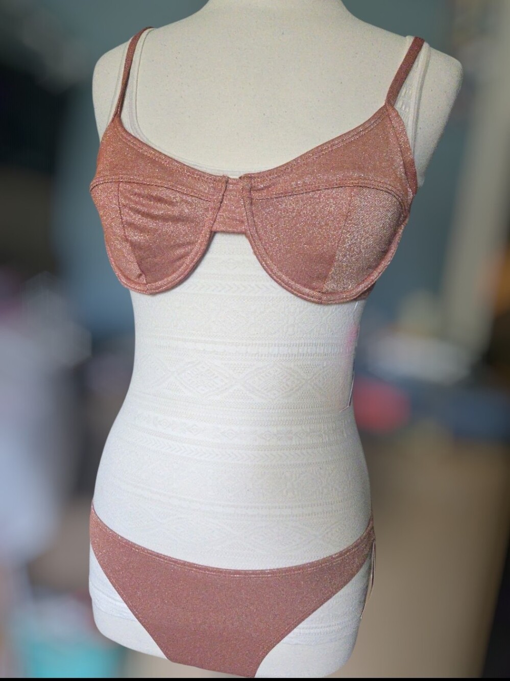 Target Shimmery Orange Underwire Bikini Set